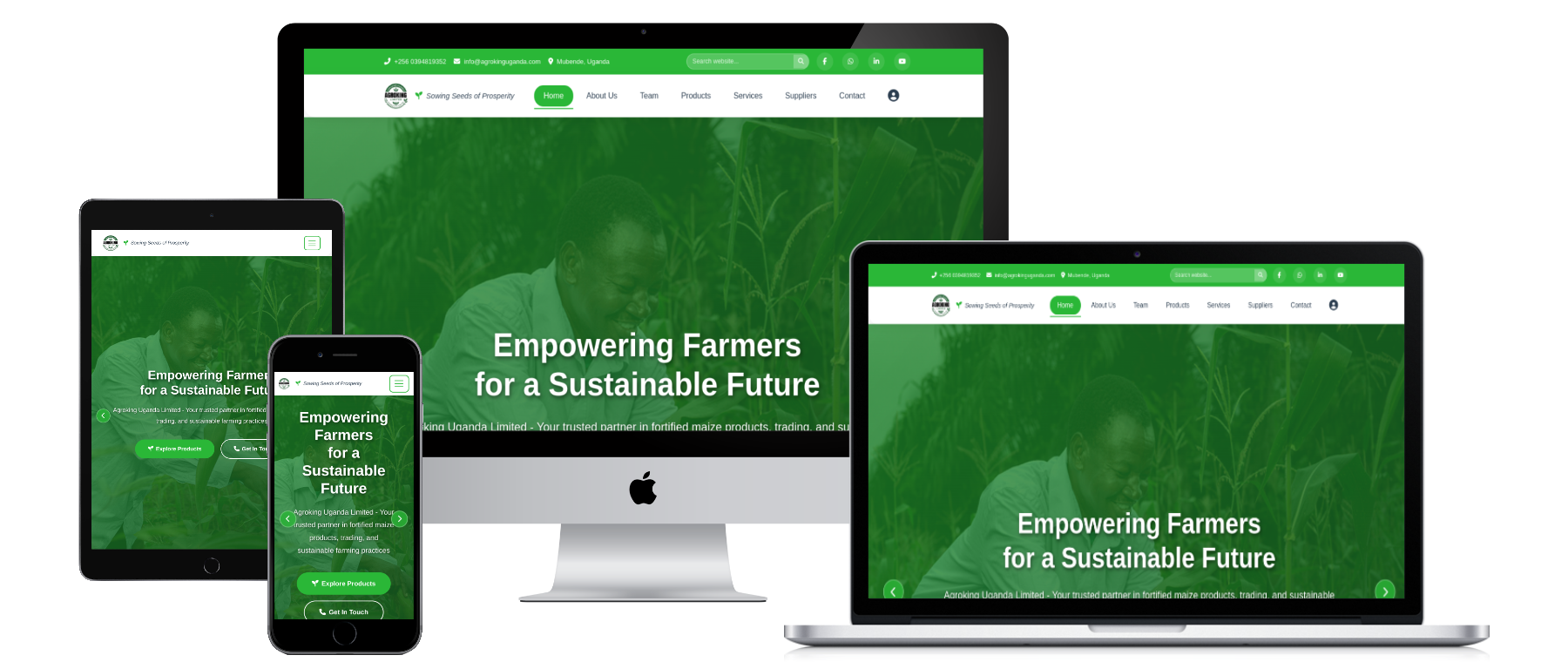 Agroking Uganda website mockup