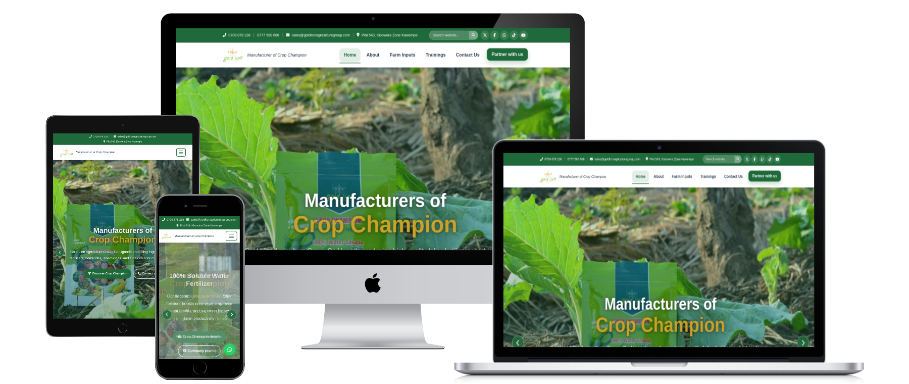Gold Lion Agriculture Group website mockup
