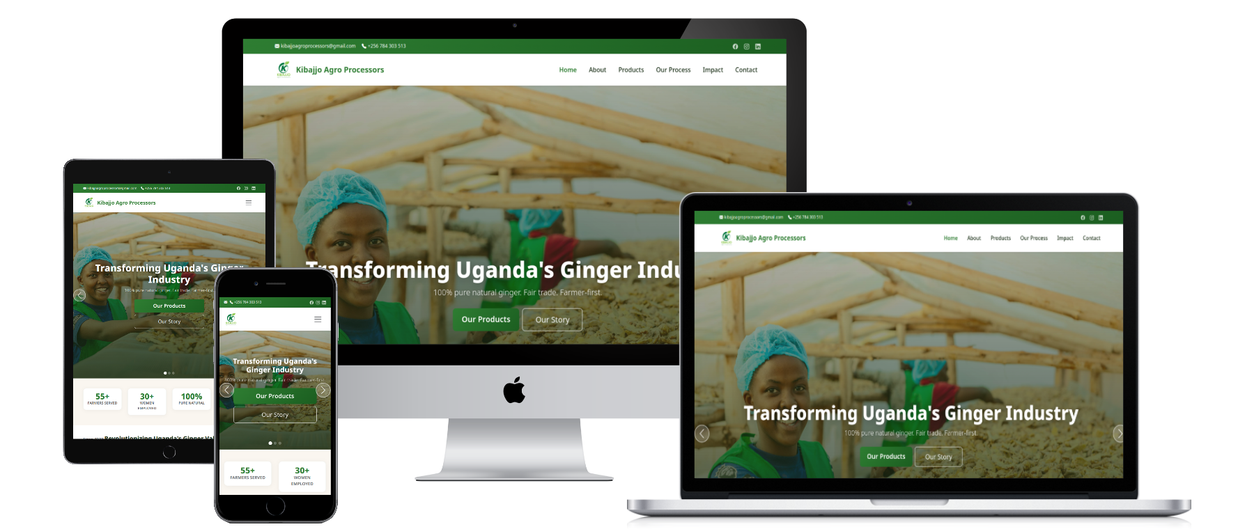 Kibajjo Agro Processors website mockup